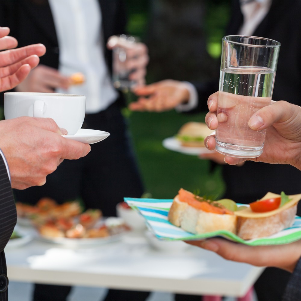 corporate event with coffee